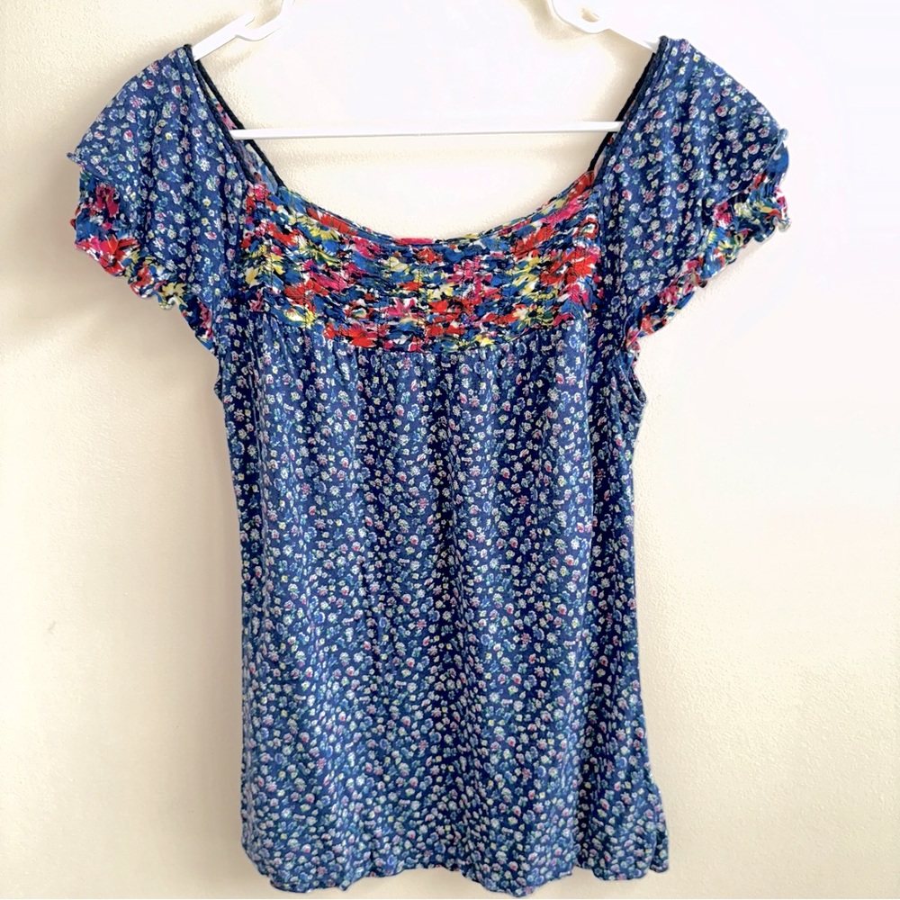 Anthropologie Floral Top Medium